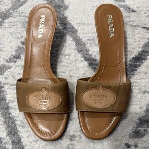 Prada Women's Brown Slide Sandals